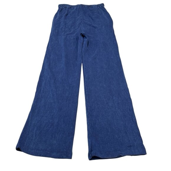 NUX Pants Womens S Terry Bootcut Blue Stone Pull On Bamboo Cotton Blend Lounge - Picture 2 of 14